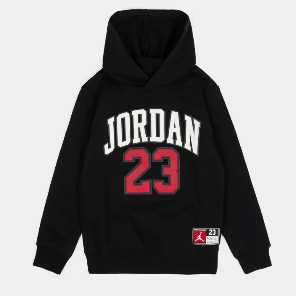 NWT Jordan Big Kids Black Fleece Pullover Hoodie Size Medium